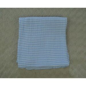 Just Born Blue White Stripes Baby Swaddle Blanket Muslin Cotton